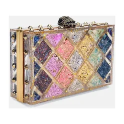 Kurt Geiger Clutch*Crystal Quilt Box Clutch Multifarvet