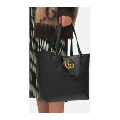 Gucci Indkøbstasker*Dahlia Tote taske med dobbelt G detalje Sort