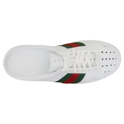 Gucci Loafers*Dameslip-on sandaler med tofarvede bånd Hvid