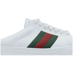 Gucci Loafers*Dameslip-on sandaler med tofarvede bånd Hvid