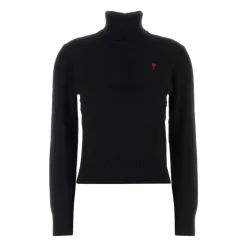 Ami Paris Striktrøjer & Sweatere*De Coeur Turtleneck Sweater Sort