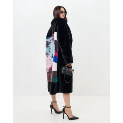 Cesare Gaspari Frakker*Deluxe Lang Rygprint Frakke Lovers Sort