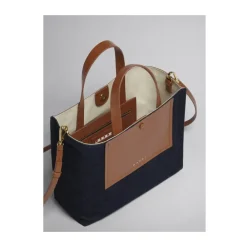 Marni Indkøbstasker*Denim Brun Skuldertaske Multifarvet