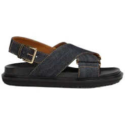 Marni Sandaler*Denim Criss-Cross Sandal Blå