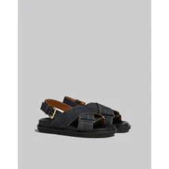Marni Sandaler*Denim Criss-Cross Sandal Blå