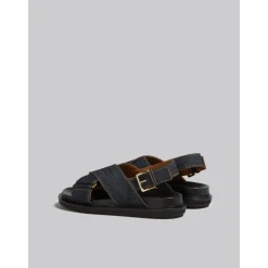 Marni Sandaler*Denim Criss-Cross Sandal Blå