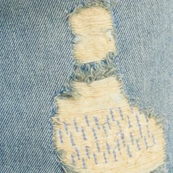 Zadig & Voltaire Nederdele*Denim Mini Nederdel med Distressed Effekt Blå