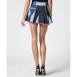 Philipp Plein Nederdele*Denim Mini Skirt Blå