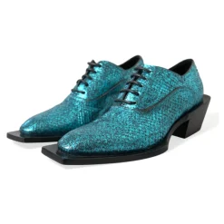 Dolce & Gabbana Snøresko*Derby Block Heel Shoes Blå