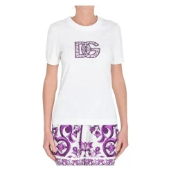 Dolce & Gabbana T-Shirts*DG Baroque Print T-Shirt Hvid