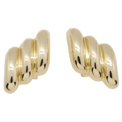 Anine Bing Smykker*Diagonale Ribbed Øreringe Gul