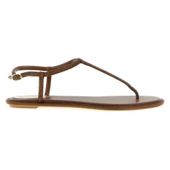 René Caovilla Sandaler*Diana Flat Sandal Brun