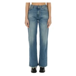 Haikure Jeans*Distressed Straight Leg Jeans Blå