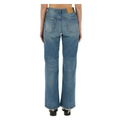 Haikure Jeans*Distressed Straight Leg Jeans Blå