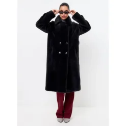 Cesare Gaspari Frakker*Dobbeltknappet Fuskepelsfrakke Miriam Grå