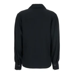 PLAIN Bluser & Skjorter*Double Georgette Puff Sleeves Shirt Sort