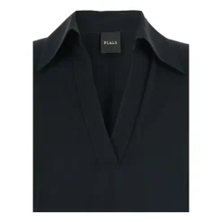 PLAIN Bluser & Skjorter*Double Georgette Puff Sleeves Shirt Sort