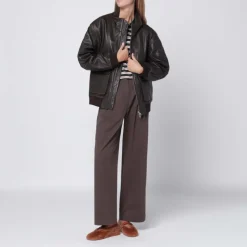 Dunst Bukser*Double Plisseret Bred Chino Slacks Brun