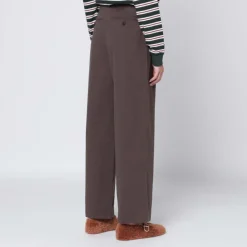 Dunst Bukser*Double Plisseret Bred Chino Slacks Brun