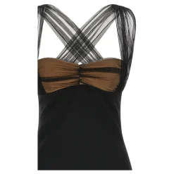 NENSI DOJAKA Kjoler*Draperet Mini med Vatterede Skåle Sort