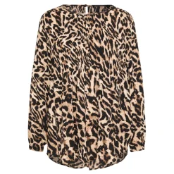 Betty Barclay Bluser & Skjorter*Dyr Print Plisseret Bluse Beige