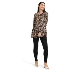 Betty Barclay Bluser & Skjorter*Dyr Print Plisseret Bluse Beige