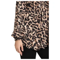 Betty Barclay Bluser & Skjorter*Dyr Print Plisseret Bluse Beige