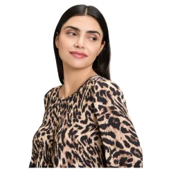 Betty Barclay Bluser & Skjorter*Dyr Print Plisseret Bluse Beige
