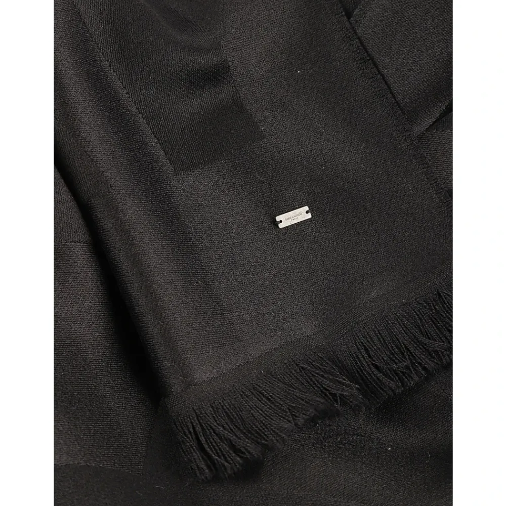 Saint Laurent Tørklæder*Echarpe YSL Random B Scarf Sort