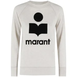 Marant étoile Sweatshirts*Ecru Sweatshirt med Velvet Logo Beige