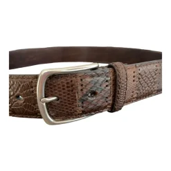 Paolo Vitale Bælter*Eksotisk Læder Patch Bælte Håndlavet Brun