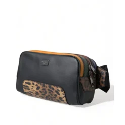 Dolce & Gabbana Bæltetasker*Eksotisk Leopard Læder Bæltetaske Sort