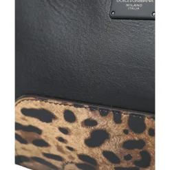 Dolce & Gabbana Bæltetasker*Eksotisk Leopard Læder Bæltetaske Sort