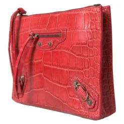 Balenciaga Clutch*Eksotisk Alligator Læder Clutch Rød