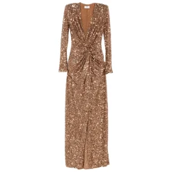 Elisabetta Franchi Kjoler*Elegant Blomstret Kjole Brun