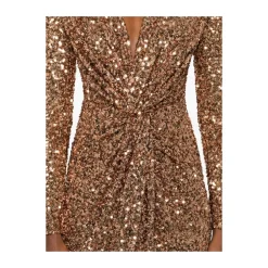 Elisabetta Franchi Kjoler*Elegant Blomstret Kjole Brun