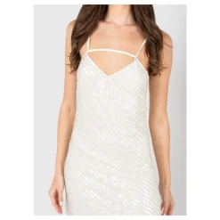 Patrizia Pepe Kjoler*Elegant Kjole med Asymmetrisk Front Hvid