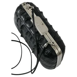 Balenciaga Clutch*Elegant krokodilleskind aften clutch Sort