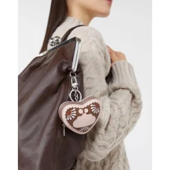 Weekend Max Mara Tilbehør Til Tasker*Elegant Læder Clutch med Metal Lukning Brun