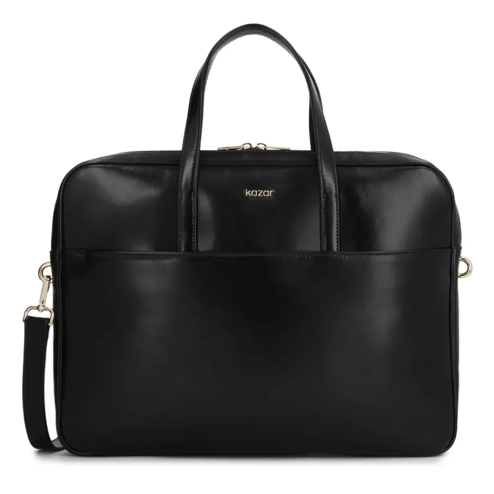 Kazar Laptop Tasker*Elegant læder computertaske Sort