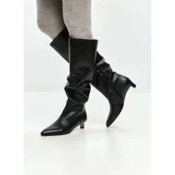 Cesare Gaspari Støvler*Elegant Læder Støvle til Knæet Sort