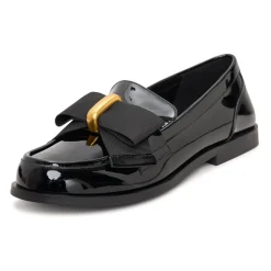 Cesare Gaspari Loafers*Elegant loafers med guld sløjfe Dorothy - Patent Sort