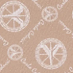 Carlo Colucci Toilettasker*Elegant Logo Print Kosmetikpose Beige