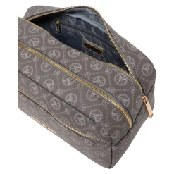 Carlo Colucci Toilettasker*Elegant Logo Print Kosmetikpose Grå