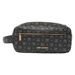 Carlo Colucci Toilettasker*Elegant Logo Print Kosmetikpose Sort