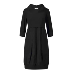 Joseph Ribkoff Kjoler*Elegant Midi Kjole med Stående Krave Sort