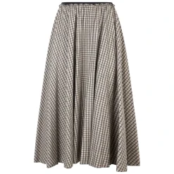 RED Valentino Nederdele*Elegant og flydende midikjole med plisséer og ternet mønster. Beige