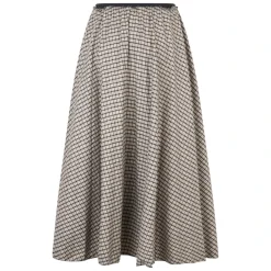 RED Valentino Nederdele*Elegant og flydende midikjole med plisséer og ternet mønster. Beige