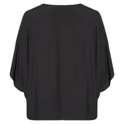Pont Neuf Bluser & Skjorter*Elegant Oversize Bluse med Draperede Ærmer Sort