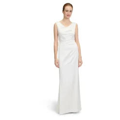 vera mont Kjoler*Elegant Rynket Aftenkjole Hvid